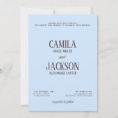 Invitation Mariage Brun et Bleu (Devant)