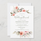 Invitation Mariage Brunch Aquarelle Blush Rose Wreath (Devant)