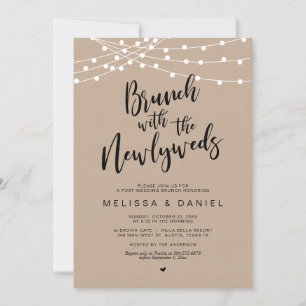 Invitation Mariage, Brunch avec les jeunes mariés, Kraft