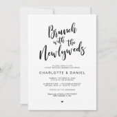 Invitation Mariage, Brunch avec les jeunes mariés, Noir (Devant)