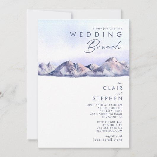 Invitation Mariage Brunch Sunset Mountain Winter M (Devant)