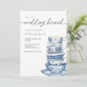 Invitation Mariage Brunch Tea Party Chinoiserie Fête des mari (Debout devant)