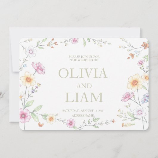 INVITATION MARIAGE BUDGET BOTANIQUE (Devant)