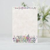 Invitation Mariage budget fleurs sauvages colorées  (Debout devant)