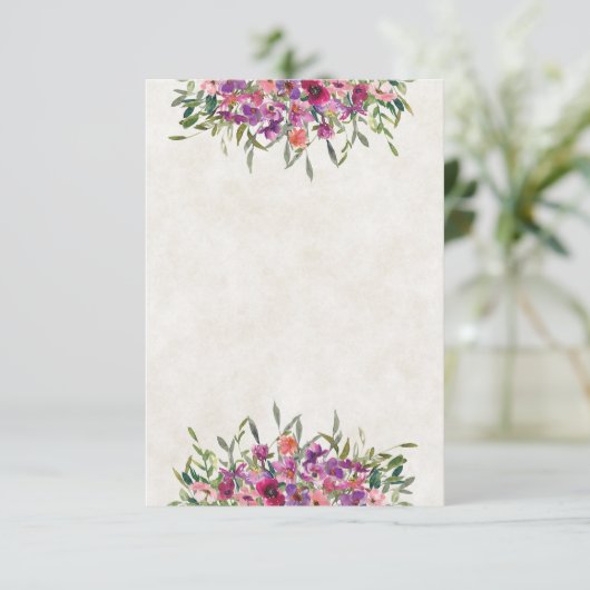 Invitation Mariage budget fleurs sauvages violet  (Debout devant)