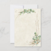 Invitation Mariage budget vierge Eucalyptus et or  (Devant)