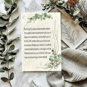 Invitation Mariage budget vierge Eucalyptus et or 