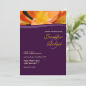 Invitation Mariage budget violet et orange (Debout devant)