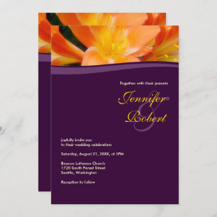 Invitation Mariage budget violet et orange