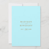 Invitation Mariage budgétaire Abstrait Blue Gold (Dos)