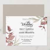 Invitation Mariage budgétaire Floral Eucalyptus (Devant / Derrière)