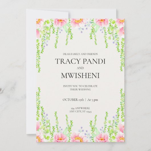 Invitation Mariage budgétaire minimal (Devant)