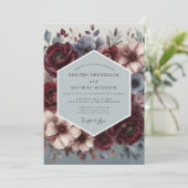 Invitation Mariage Burgundy Ardoise Clair-obscur (Debout devant)