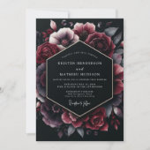 Invitation Mariage Burgundy Bloom (Devant)