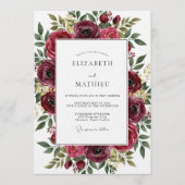 Invitation Mariage Burgundy Bloom (Devant)
