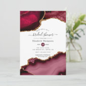 Invitation Mariage Burgundy et Agate dorée (Debout devant)