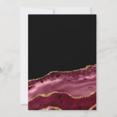 Invitation Mariage Burgundy et Agate dorée (Dos)