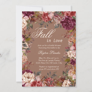 Invitation Mariage Burgundy Floral Taupe Tombez Amoureux Ente