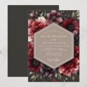 Invitation Mariage Burgundy Impasto Flora (Devant / Derrière)