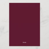 Invitation Mariage Burgundy Moody Bloom (Dos)