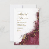 Invitation Mariage Burgundy Or Pailleté Glitter ID644 (Devant)