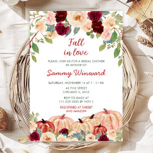 Invitation Mariage Burgundy Rouge et Citrouilles Rose Bridal