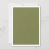 Invitation Mariage Burlap en chêne Vintage beige vert (Dos)
