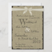 Invitation Mariage Burlap et Bow (Devant)