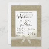 Invitation Mariage Burlap et Bows (Devant)