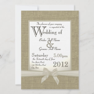 Invitation Mariage Burlap et Bows