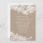Invitation Mariage Burlap et Lace (Devant)
