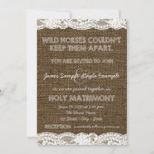 Invitation Mariage Burlap et White Lace (Devant)