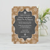 Invitation Mariage | Burlap | Les flocons de neige | Invitati (Debout devant)