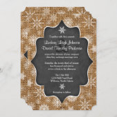 Invitation Mariage | Burlap | Les flocons de neige | Invitati (Devant / Derrière)