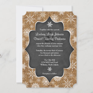 Invitation Mariage   Burlap   Les flocons de neige   Invitati