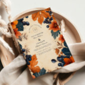 Invitation Mariage Burning Orange & Navy Berries