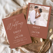 Invitation Mariage Burnt Orange Photo Terracotta