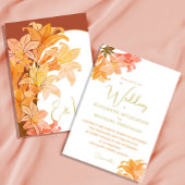 Invitation Mariage Burnt Orange Sienna Floral Élégant