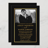 Invitation Mariage BW photo or Elegant moderne (Devant / Derrière)