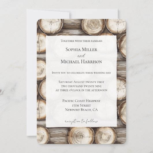 Invitation Mariage Cabine du journal du bois (Devant)