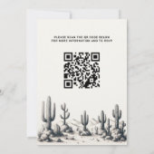 Invitation Mariage Cactus décontracté avec code QR (Dos)