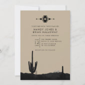 Invitation Mariage Cactus du désert du sud-ouest (Devant)