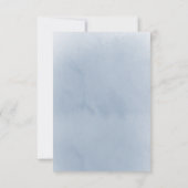 Invitation mariage ・ cadre bleu poussiéreux pour fleurs d'aqu (Dos)