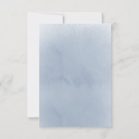 Invitation mariage ・ cadre bleu poussiéreux pour fleurs d'aqu (Dos)