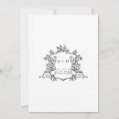 Invitation Mariage Cadre Classique Noir & Blanc (Dos)
