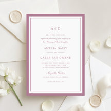 Mariage Cadre de Bordure Mauve Élégant Classique