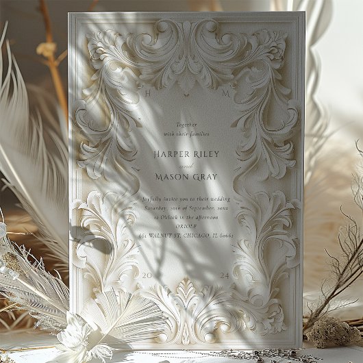 Invitation Mariage cadre d'élégance baroque