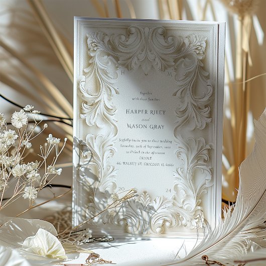 Invitation Mariage cadre d'élégance baroque
