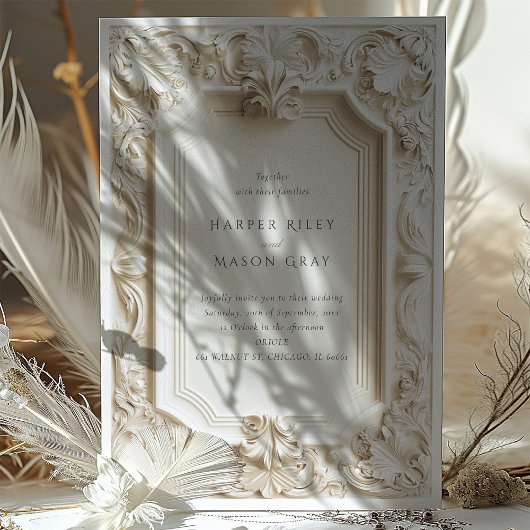 Invitation Mariage cadre d'élégance baroque
