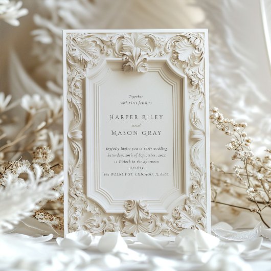 Invitation Mariage cadre d'élégance baroque
